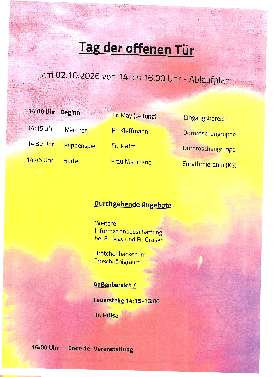 Tag der offenen Türe am 02.10.2026